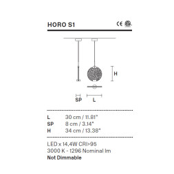Подвесной светильник Masiero HORO S1 G18 / RS