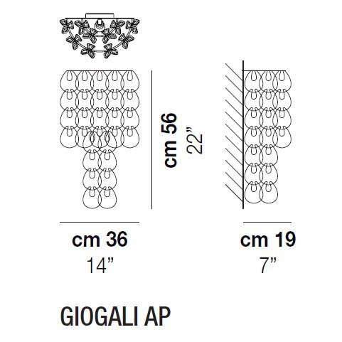 Настенный светильник Vistosi Giogali AP E14 CR/TR CR