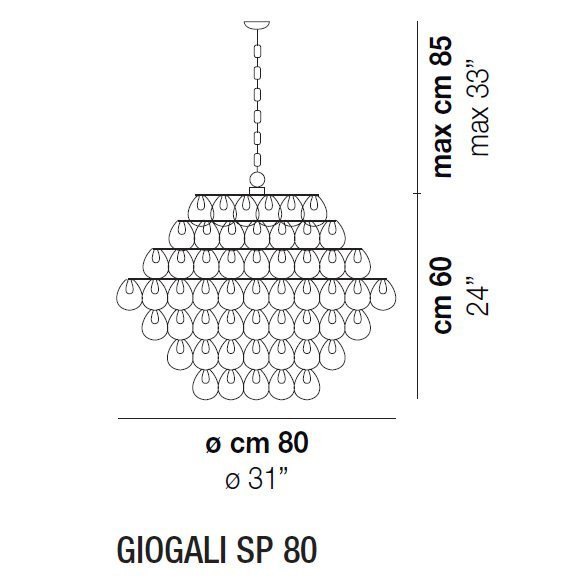 Подвесной светильник Vistosi Giogali SP 80 E27 BC CR