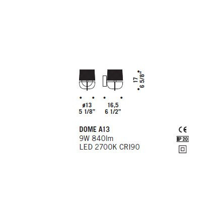 Настенный светильник De Majo DOME A13 ED 0DOME0A11