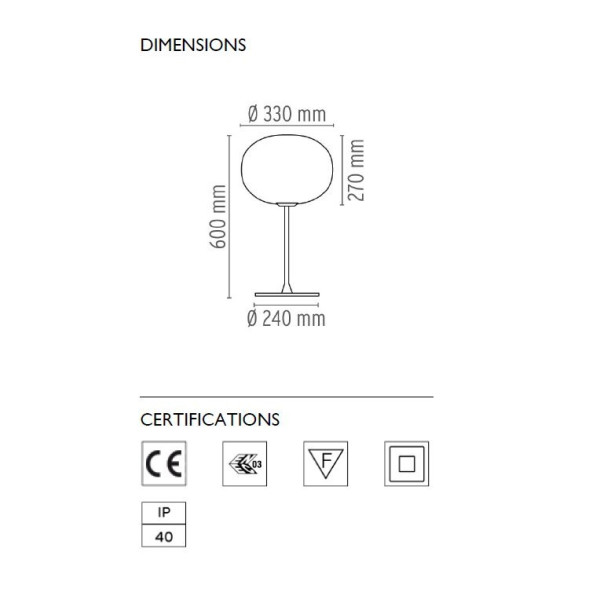 Настольная лампа Flos Glo-Ball Basic T1 F3020000