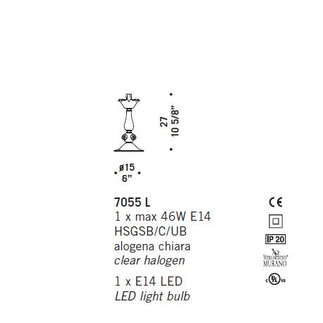 Настольная лампа De Majo 7055 L 070550L00 ruby