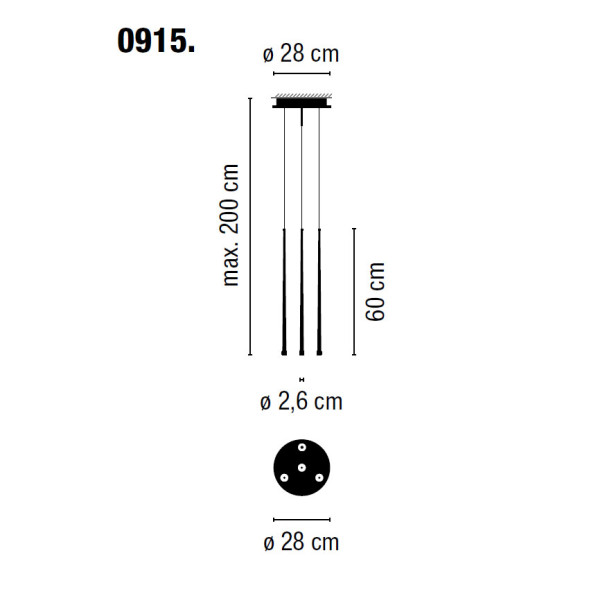 Подвесной светильник Vibia Slim 0915 03 /1B