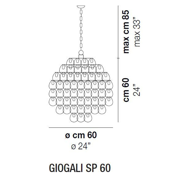 Подвесной светильник Vistosi Giogali SP 60 E27 BC CR