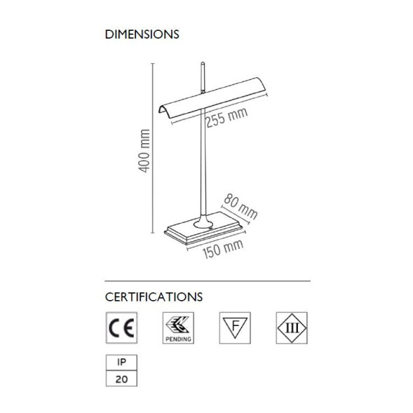 Настольная лампа Flos Goldman Black nikel/Fumee F3440030