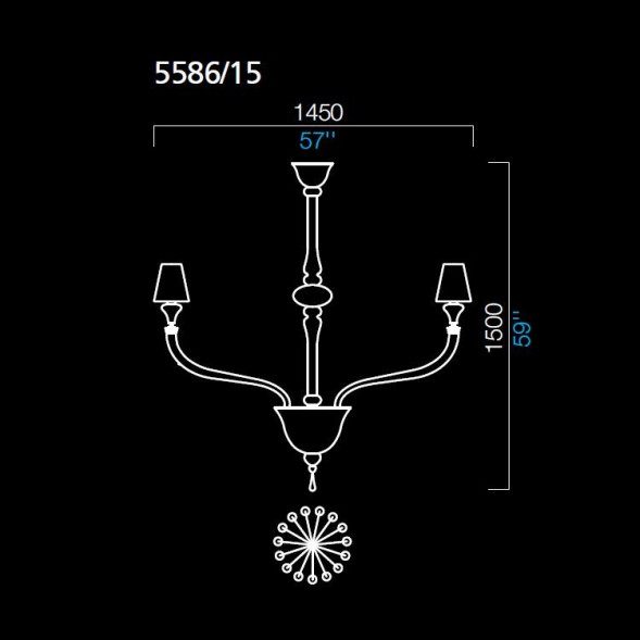 Люстра Barovier&amp;Toso Maine 5586/15/AQ/NN