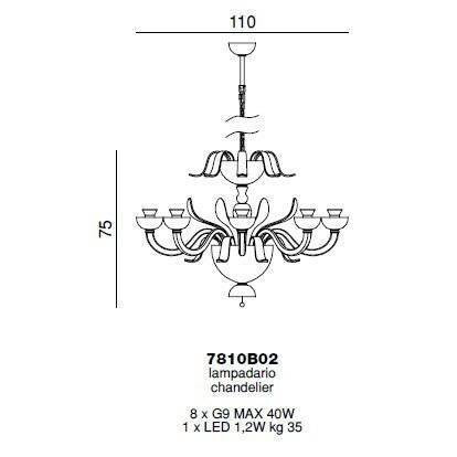 Люстра Beby Garden Party 7810B02 Gold Fuchsia Venice Swarovski Plaque