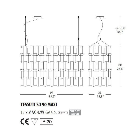Подвесной светильник Morosini Evi Style Tessuti SO 90 MAXI ES0112SO08CTAL