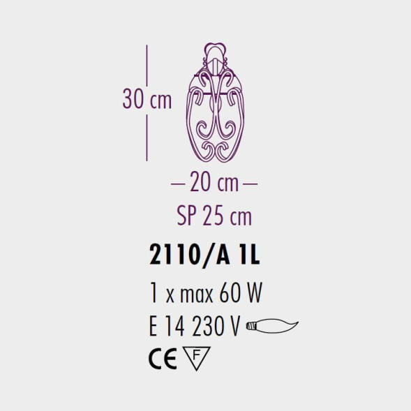 Бра Bellart Gemini 2110/A1L 05/V01