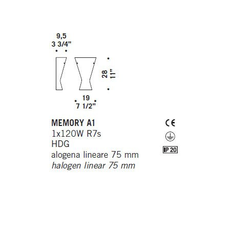 Настенный светильник De Majo MEMORY A1 0MEMO0A17