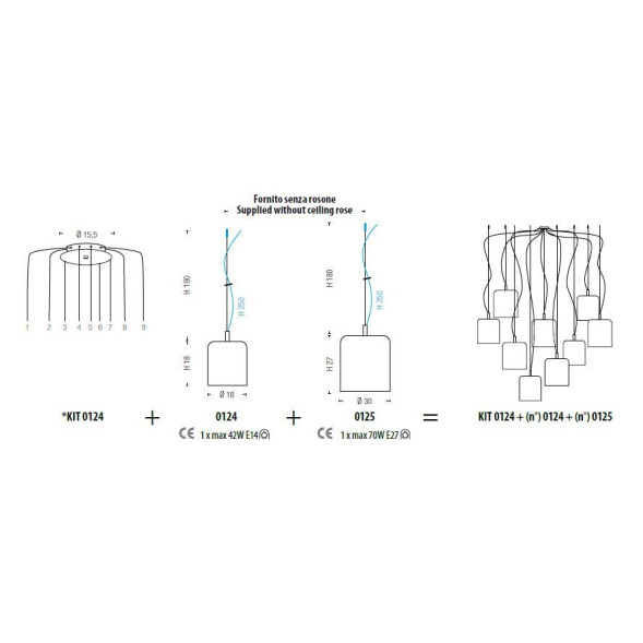Подвесной светильник Sylcom Mask 0124 FU + KIT 0124