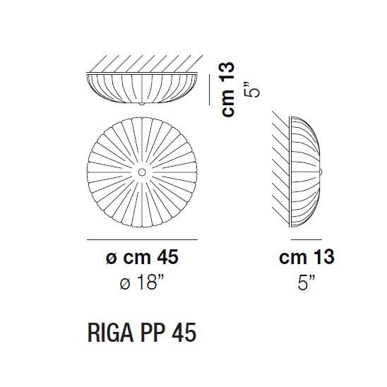 Потолочный светильник Vistosi Riga PP 45 E27 CR/GA OR