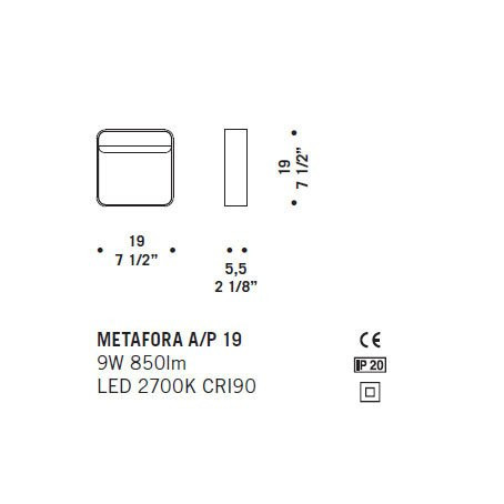 Настенный светильник De Majo METAFORA A/P 19 ED 0META0A10
