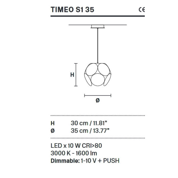 Подвесной светильник Masiero Timeo S1 35 V33