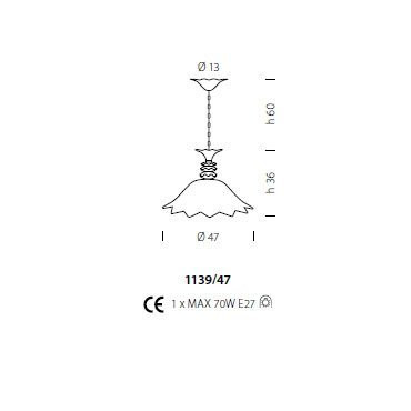 Подвесной светильник Sylcom Priuli 1139/47 D G.OR