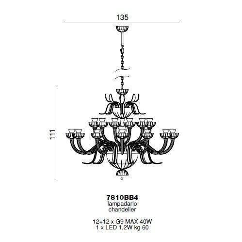 Люстра Beby Garden Party 7810BB4 Chrome Silver Cortina Swarovski Plaque