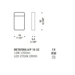 Настенный светильник De Majo METAFORA A/P 19-32 ED 0META0A30