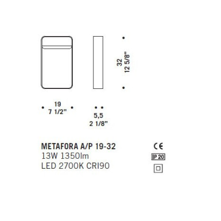 Настенный светильник De Majo METAFORA A/P 19-32 ED 0META0A30