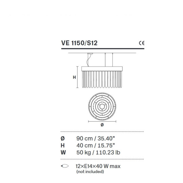 Подвесной светильник Masiero Impero &amp; Deco VE 1150/S12