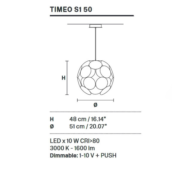 Подвесной светильник Masiero Timeo S1 50 G14