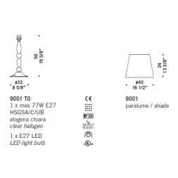 Настольная лампа De Majo 9001 T0 090010T00 + 5PARA0010