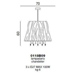 Подвесной светильник Beby Group Violet 0118B09 Chrome 192 Cut Almond