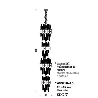 Подвесной светильник IDL Crystalline 493/16+16 white