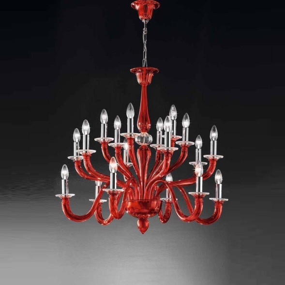 Люстра Vetri Lamp 1150/6+6+6 Rosso/Cristallo