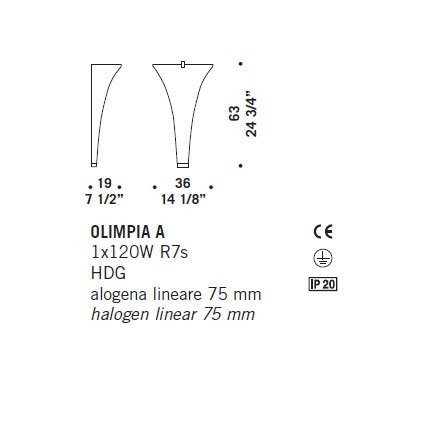 Настенный светильник De Majo OLIMPIA A 0OLIM0A00