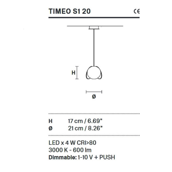Подвесной светильник Masiero Timeo S1 20 G14