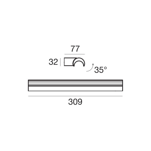Настенный светильник Linea Light Halfpipe 8390
