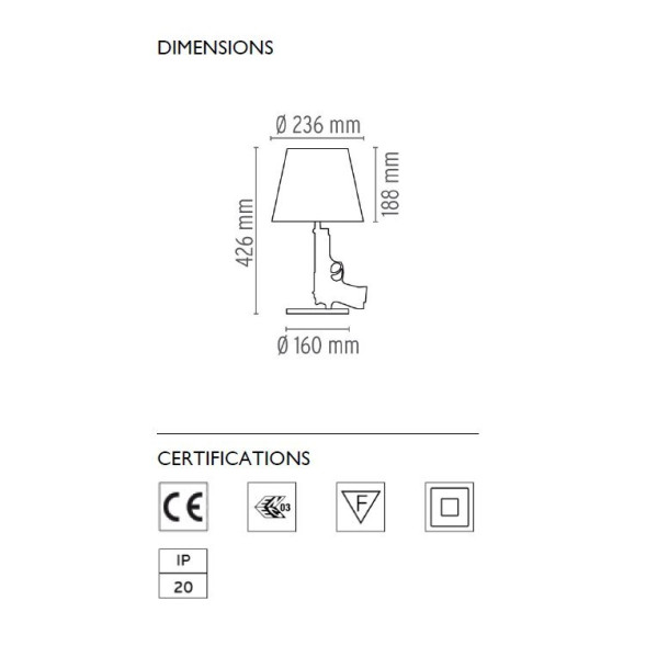 Настольная лампа Flos Guns Bedside Gun Chrome F2953057