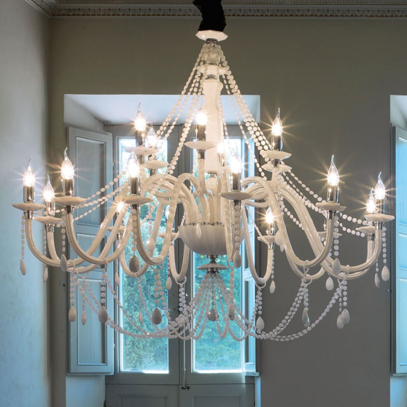 Люстра Euroluce Arcobaleno L12+6 Silver White