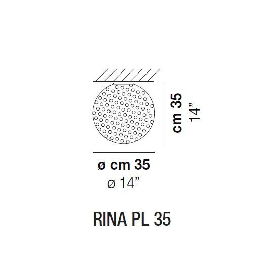 Потолочный светильник Vistosi Rina PL 35 E27 BC/MU NI