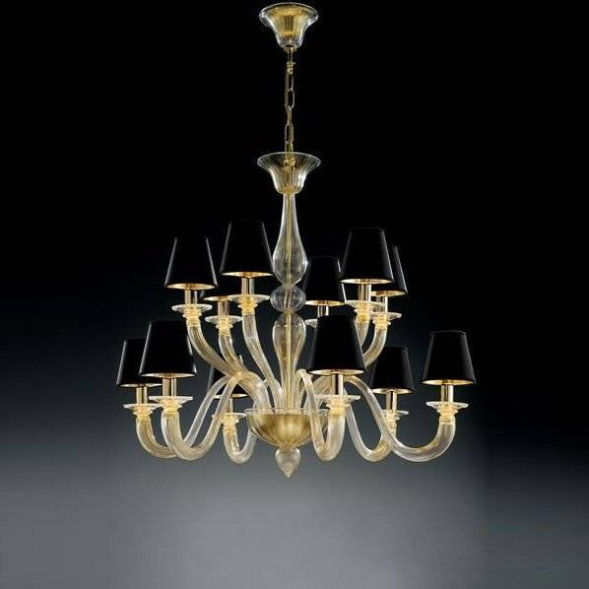 Люстра Vetri Lamp 1151/6+6 Bianco/Cristallo/Nero