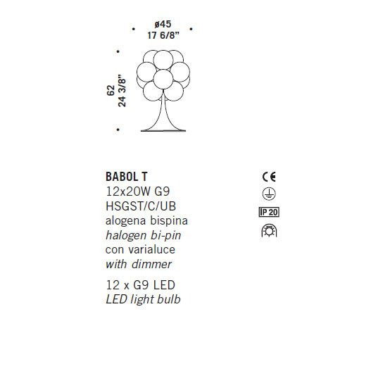 Настольная лампа De Majo BABOL T 0BABO0T00