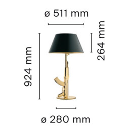Настольная лампа Flos Guns Table Gun Gold F2954000