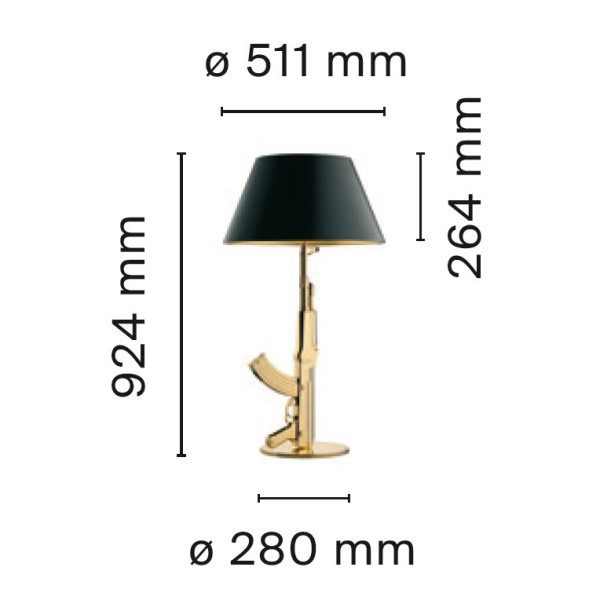 Настольная лампа Flos Guns Table Gun Gold F2954000