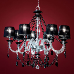 Люстра Euroluce Arcobaleno L8 Silver Clear Black