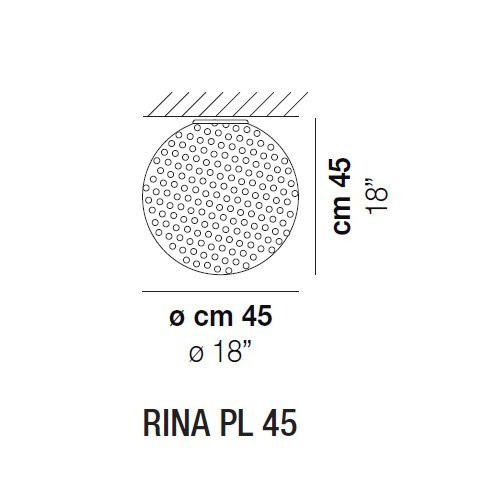 Потолочный светильник Vistosi Rina PL 45 E27 BC/MU NI
