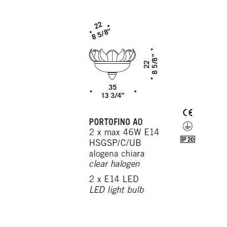 Настенный светильник De Majo PORTOFINO A0 0PORT0AC0
