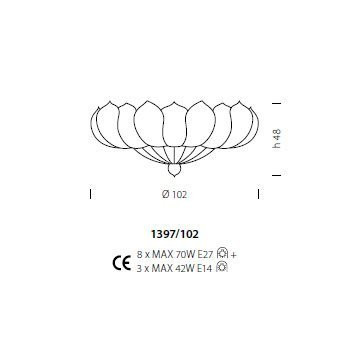 Потолочный светильник Sylcom Loredan 1397/102 D ORO