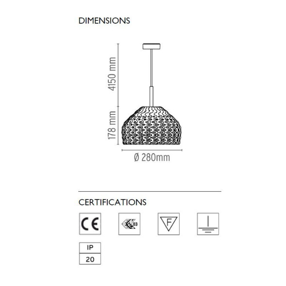 Подвесной светильник Flos Tatou S1 Ochre-grey F7762048