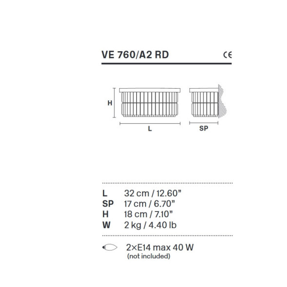 Настенный светильник Masiero Impero &amp; Deco VE 760/A2 RD Cut