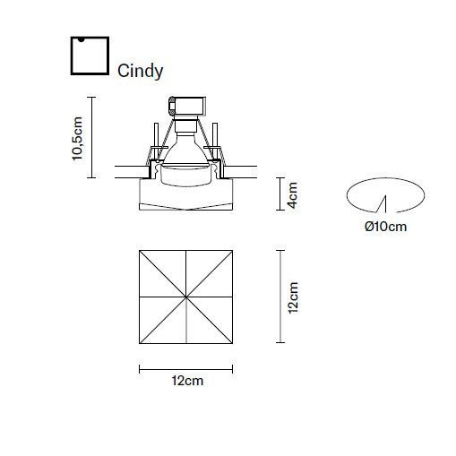 Встраиваемый спот (точечный светильник) Fabbian Cindy D27 F49 00