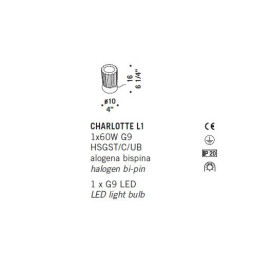 Настольная лампа De Majo CHARLOTTE L1 0CHAR0L10