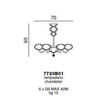 Люстра Beby Group Gloss 7720B01 Chrome Azzurro Cielo