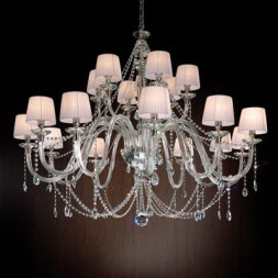 Люстра Euroluce Arcobaleno L12+6 Silver Clear White