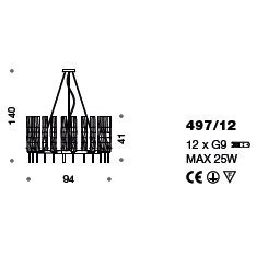 Люстра IDL Bamboo 497/12 satin black nickel