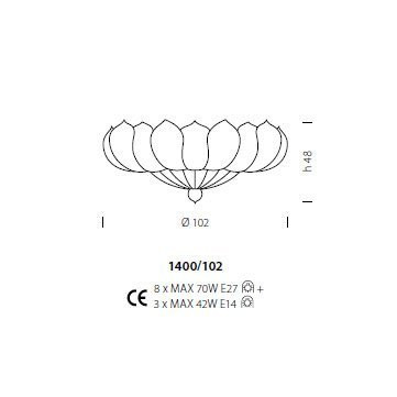Потолочный светильник Sylcom Loredan 1400/102 D ORO